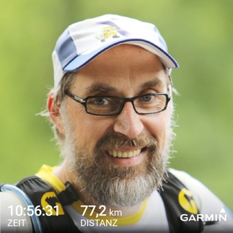 77,2km in 10:56:31 reiner Laufzeit